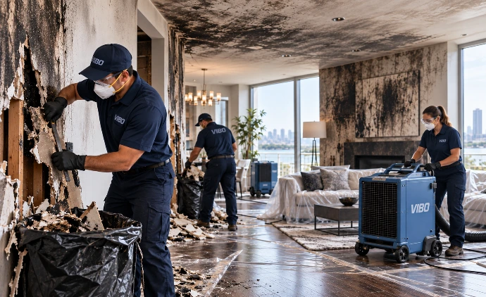 VIBO Restoration Crew After Fire Damage