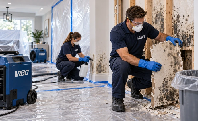 Professional Mold Remediation in Progress