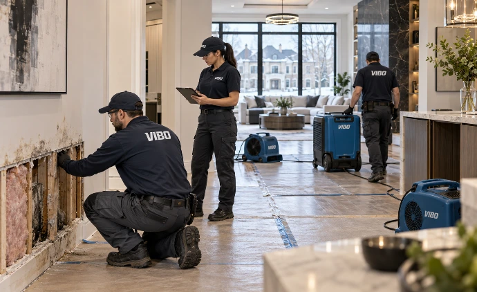Upscale Home Water Restoration in Progress
