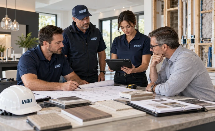 VIBO Team Reviewing Renovation Plans